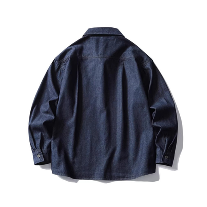 コットンポリ　デニム　レギュラーシャツ　N1060