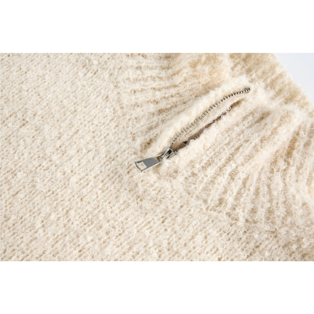 ブークレ　ハーフジップ　ニット　N931