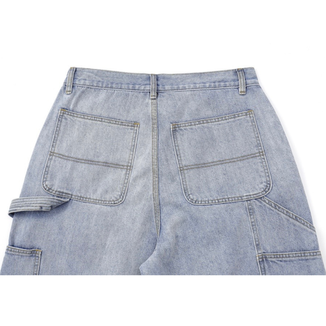 ダブルニー　デニム　ワイド　ショートパンツ　N1456