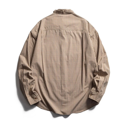 バンドカラー　グラフチェック　シャツ　N1208