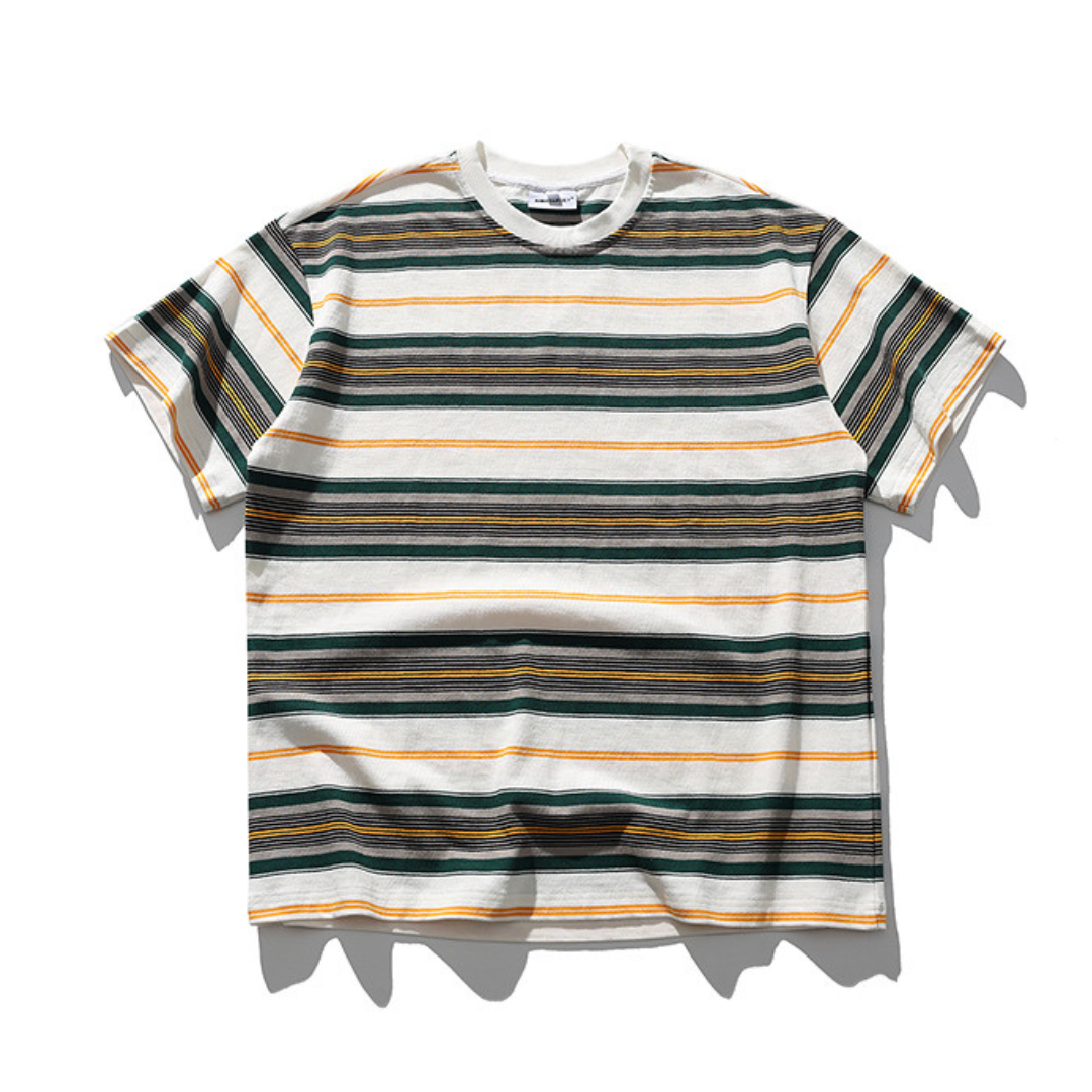 マルチボーダー　グリーンライン　Tシャツ　N191