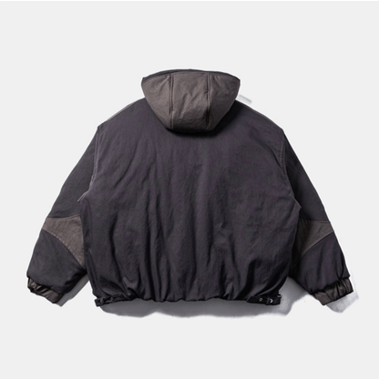 ライナーキルティング　バイカラー　フードジャケット　N911
