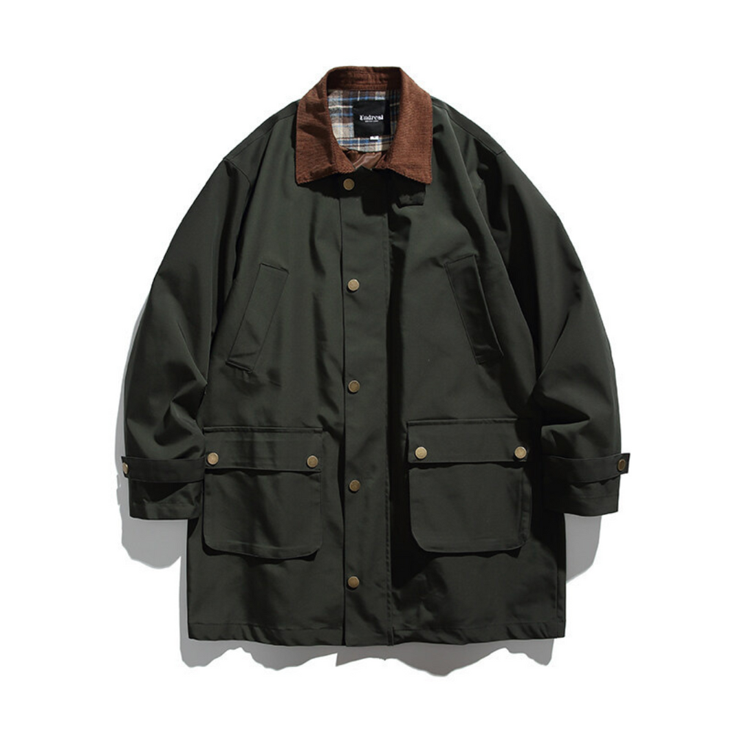 Corduroy Collar Hunting Jacket N706 Military green