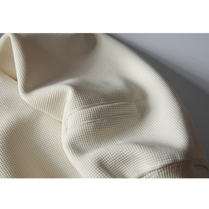 ストレッチポリ　ワッフル　ヘンリーネック　長袖Tシャツ　N556