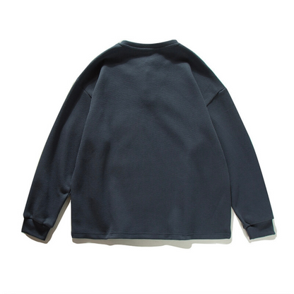 ポリコットン　ワッフル　ヘンリーネック長袖Ｔシャツ　N609