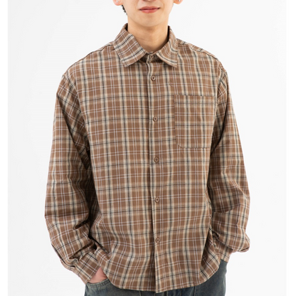 Local check long sleeve shirt N021