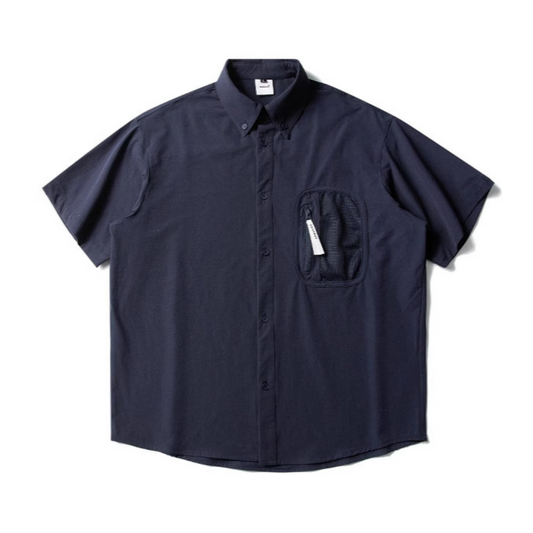 メッシュポケット　ストレッチナイロン　半袖シャツ　N312