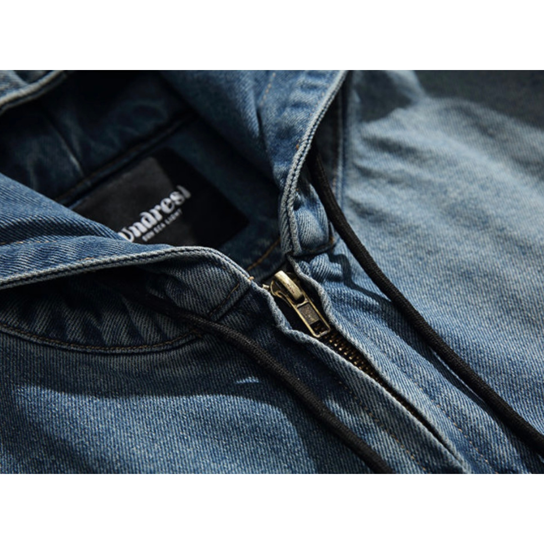 フェードデニム　フードジャケット　N1085