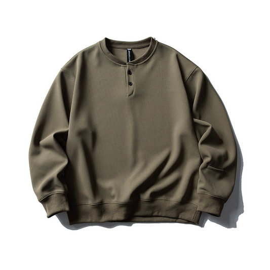 ストレッチポリ　ワッフル　ヘンリーネック　長袖Tシャツ　N556