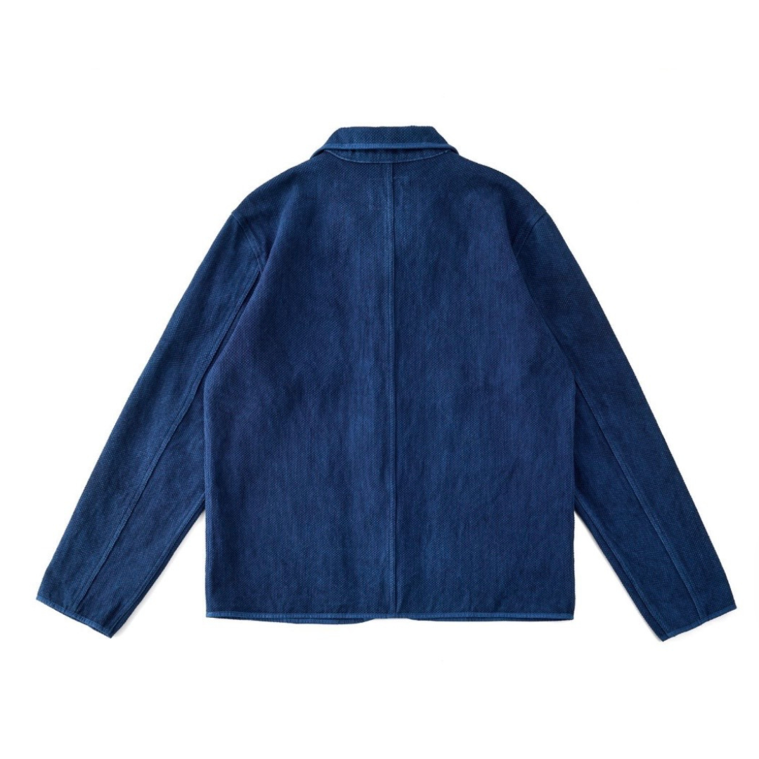 インディゴ染料め　刺し子織り　カバーオール　ジャケット　N1323