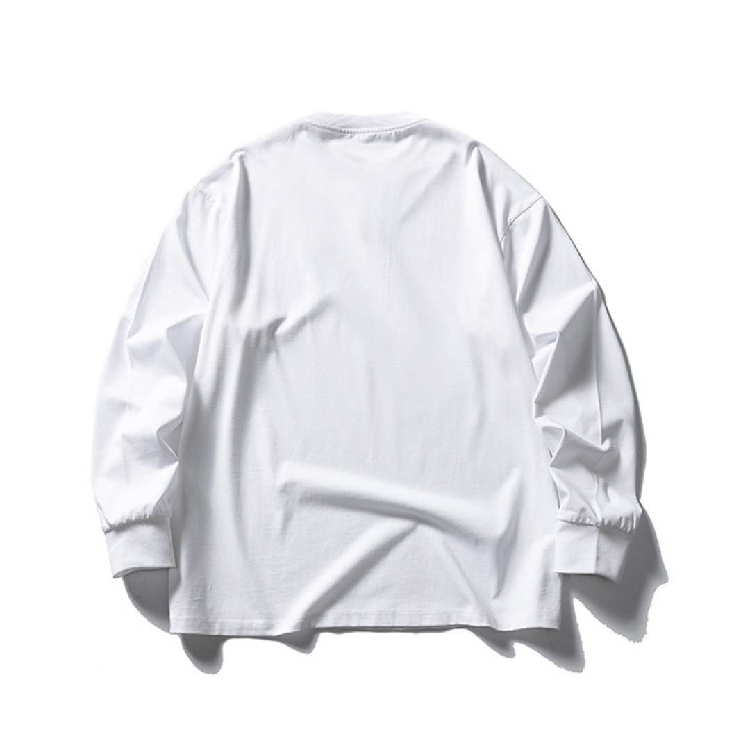 ヘンリーネック　ロングスリーブ　ワイドTシャツ　N214