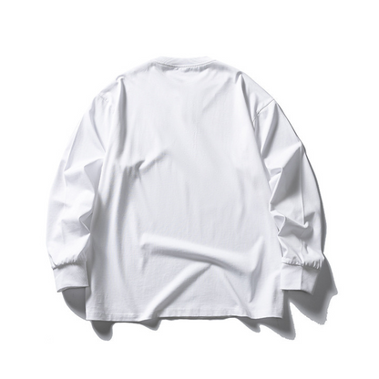 ヘンリーネック　ロングスリーブ　ワイドTシャツ　N214