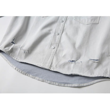 ダメージ　デニム　シャツジャケット　N1095