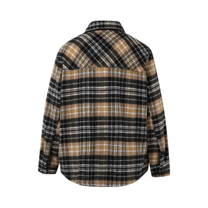 レトロチェック　起毛　シャツジャケット　N1008