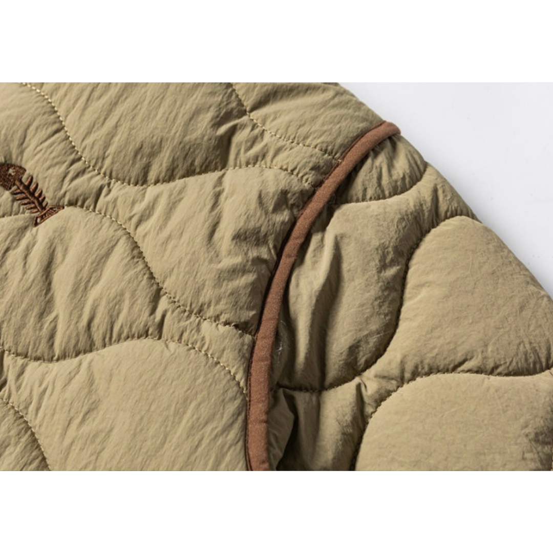 ポリコットン　リブカラー　キルティングジャケット　N983