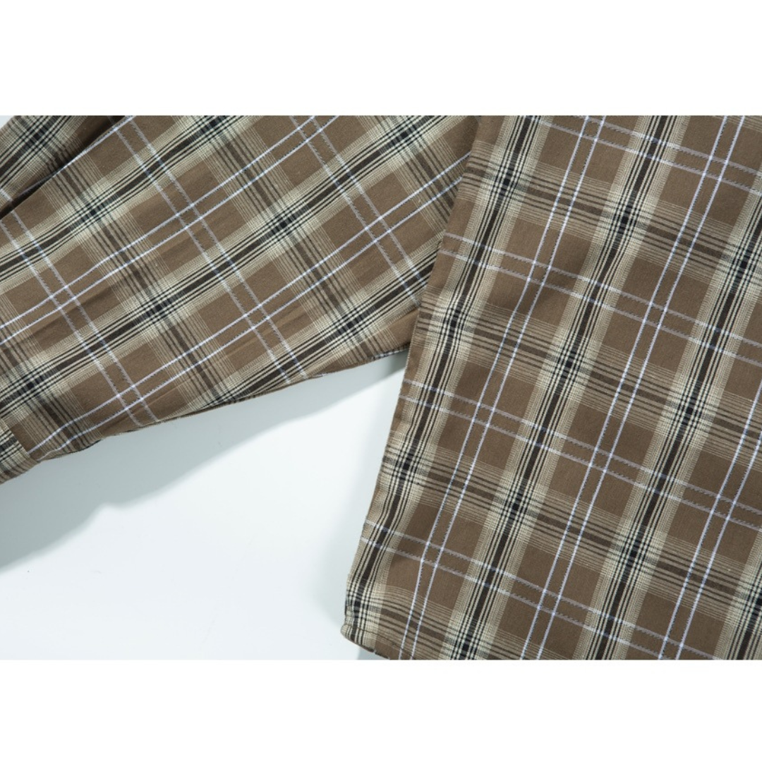 Local check long sleeve shirt N021