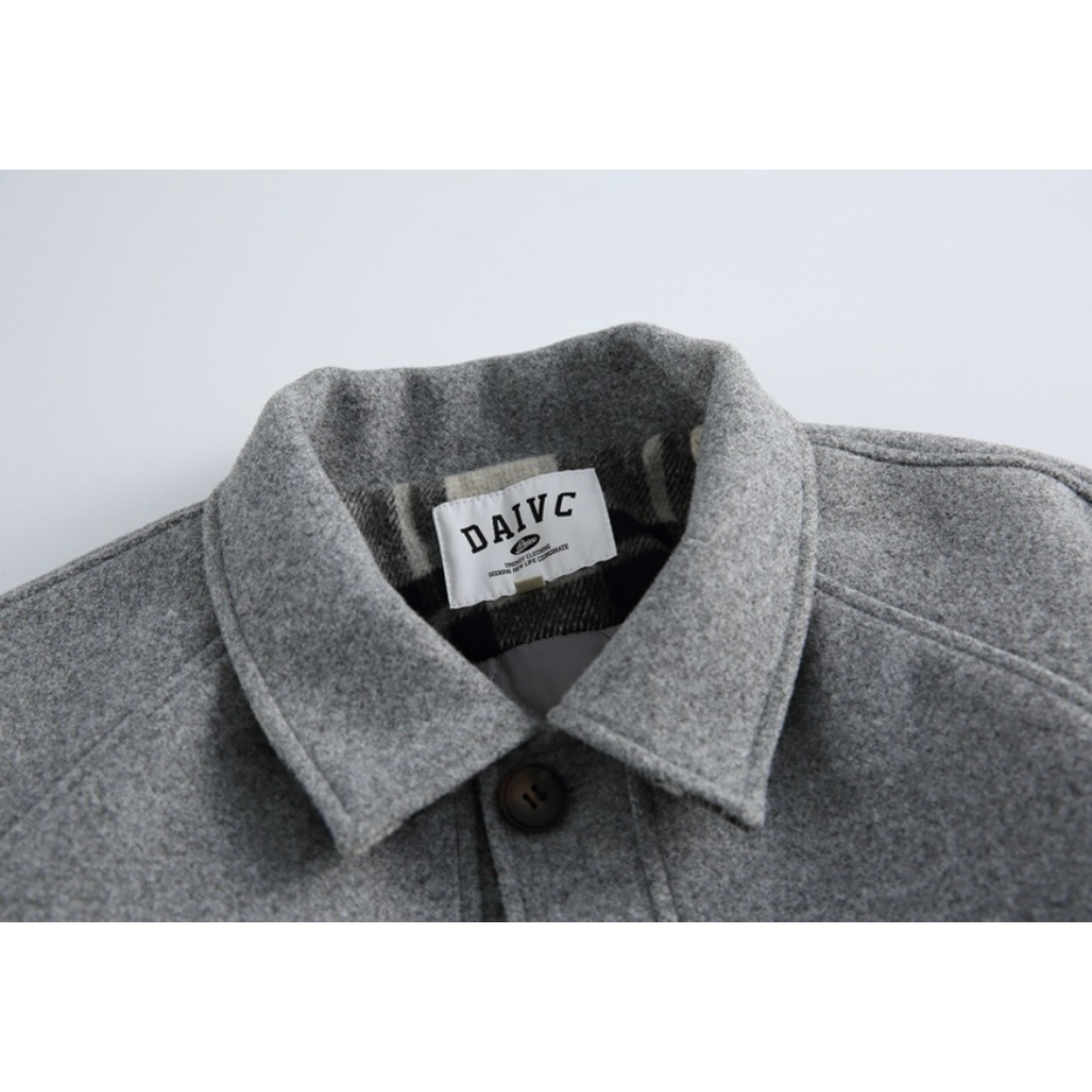 チェックコンビ　ステンカラーコート　N976