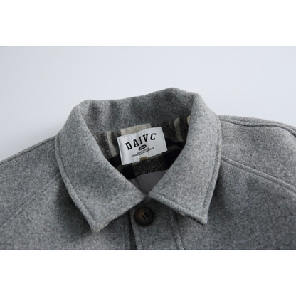 チェックコンビ　ステンカラーコート　N976