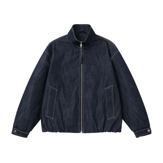 ストレッチデニム　スタンドカラー　ZIPジャケット　N1149