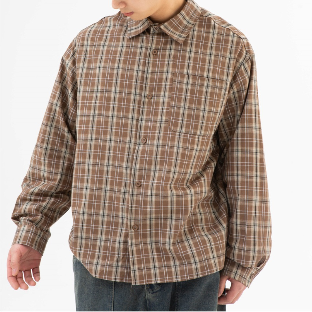 Local check long sleeve shirt N021