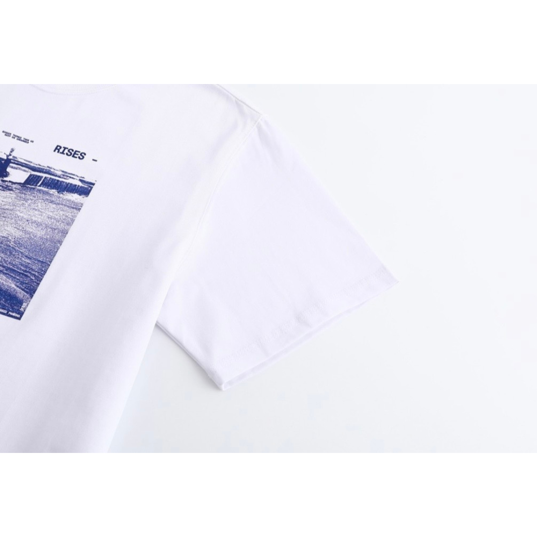 【SUN RISES】ブルーフォト　Tシャツ　N1539