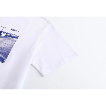 【SUN RISES】ブルーフォト　Tシャツ　N1539
