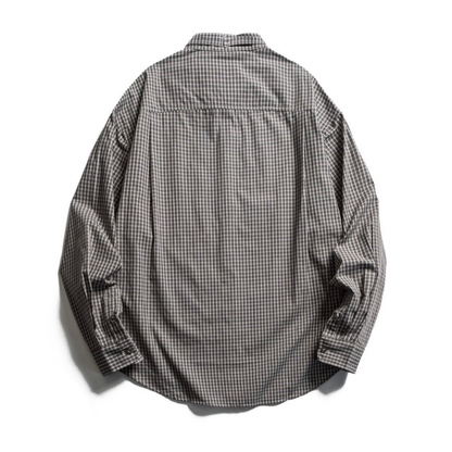 バンドカラー　グラフチェック　シャツ　N1208