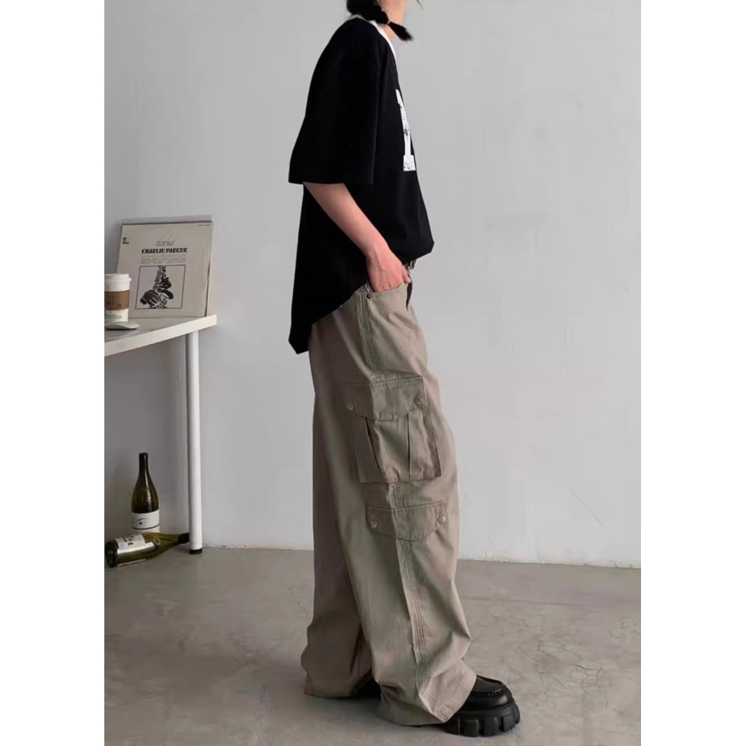 ワイドストレート　カーゴパンツ　C251
