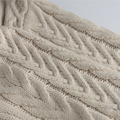 クレイジー ケーブルニット クルーネック カーディガン　N942