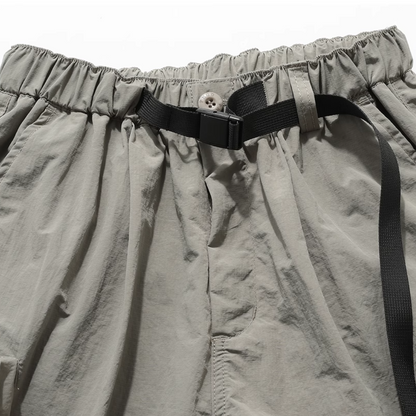 リップストップ　ナイロン　ワイドショートパンツ　N498