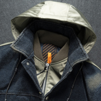 [YMORIGINAL] White Duck Down Layered Denim Jacket N840