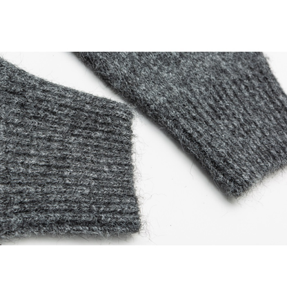 ウール混 シャギーニット フード カーディガン　N939