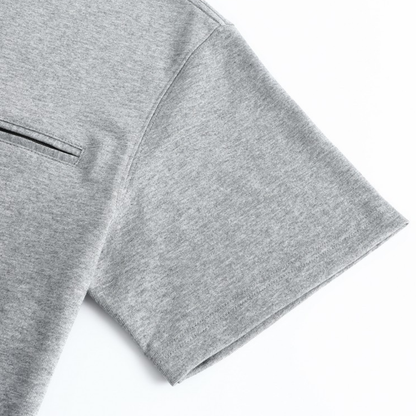 ワンポイントロゴ　フロントジップ　Tシャツ　N1618