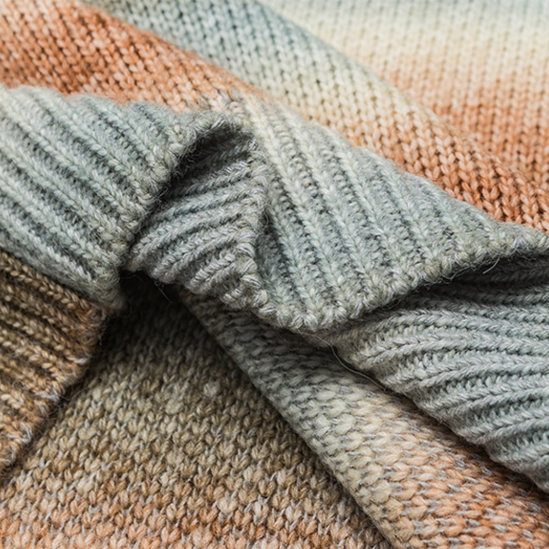 Faux layered wool polo collar knit N748