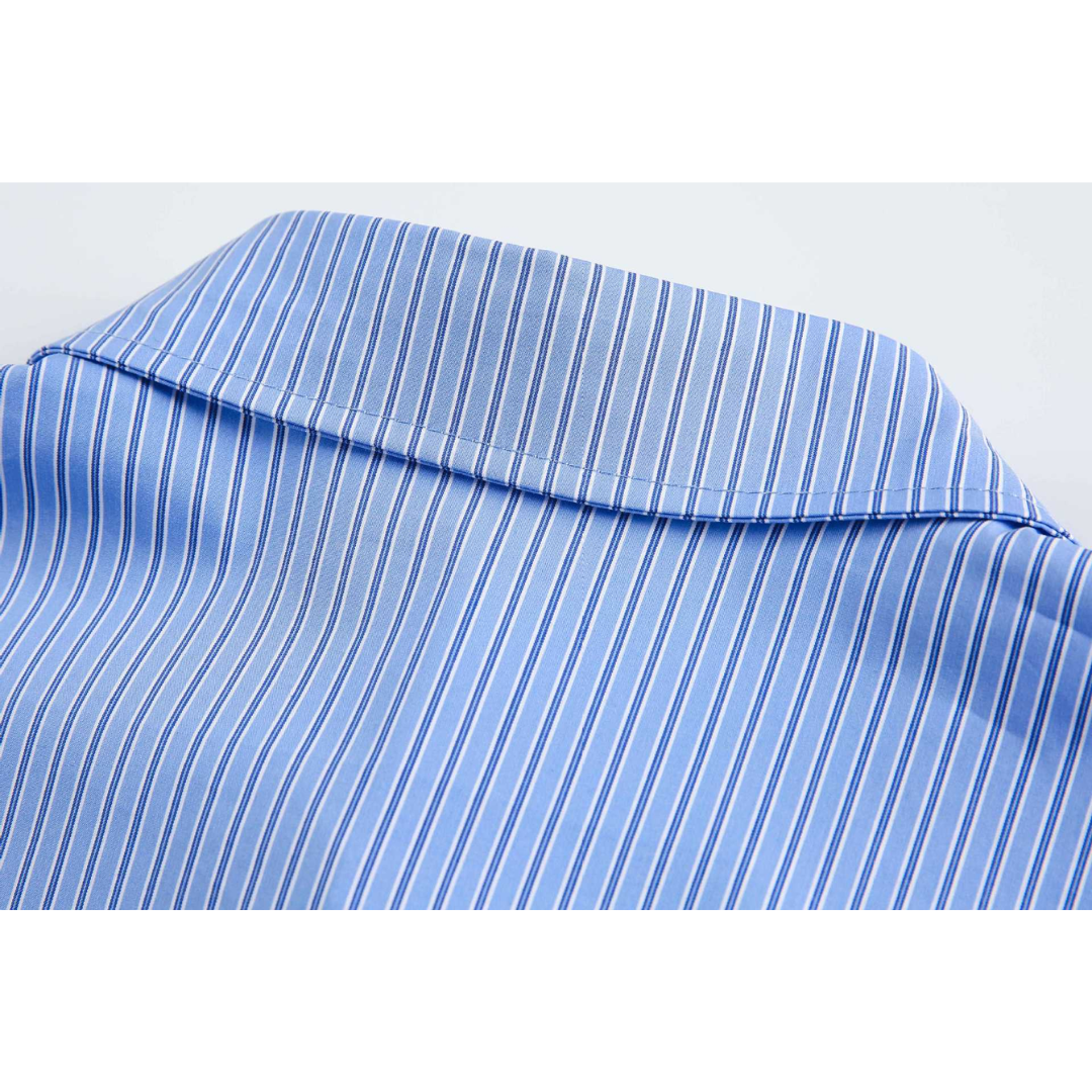 ストレッチ　コットンナイロン　ストライプ　シャツ　N1248