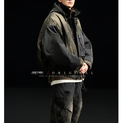[YMORIGINAL] White Duck Down Denim Layered Jacket N856
