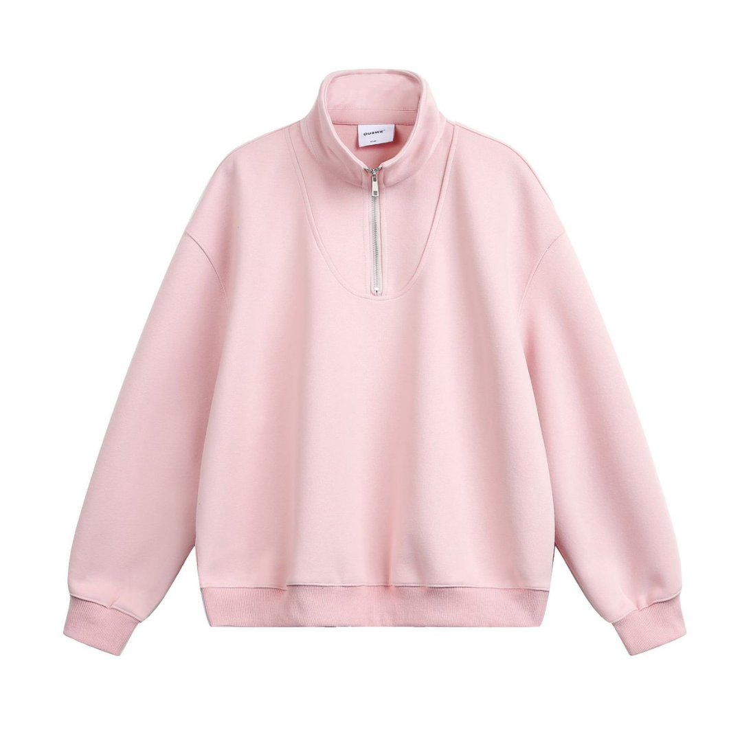 メランジ　ハーフジップ　スウェットシャツ　N1258