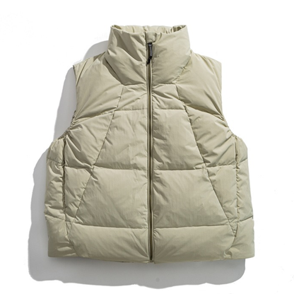 ホワイトダウン　パネル　ダウンベスト　N1023