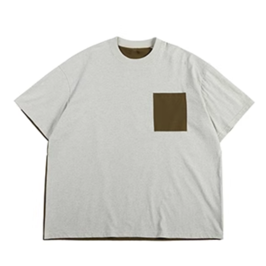 バックサイド　布帛切り替え　Tシャツ　N404