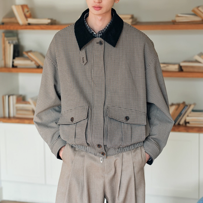 2WAY　ボックスプリーツポケット　チェックジャケット　N749