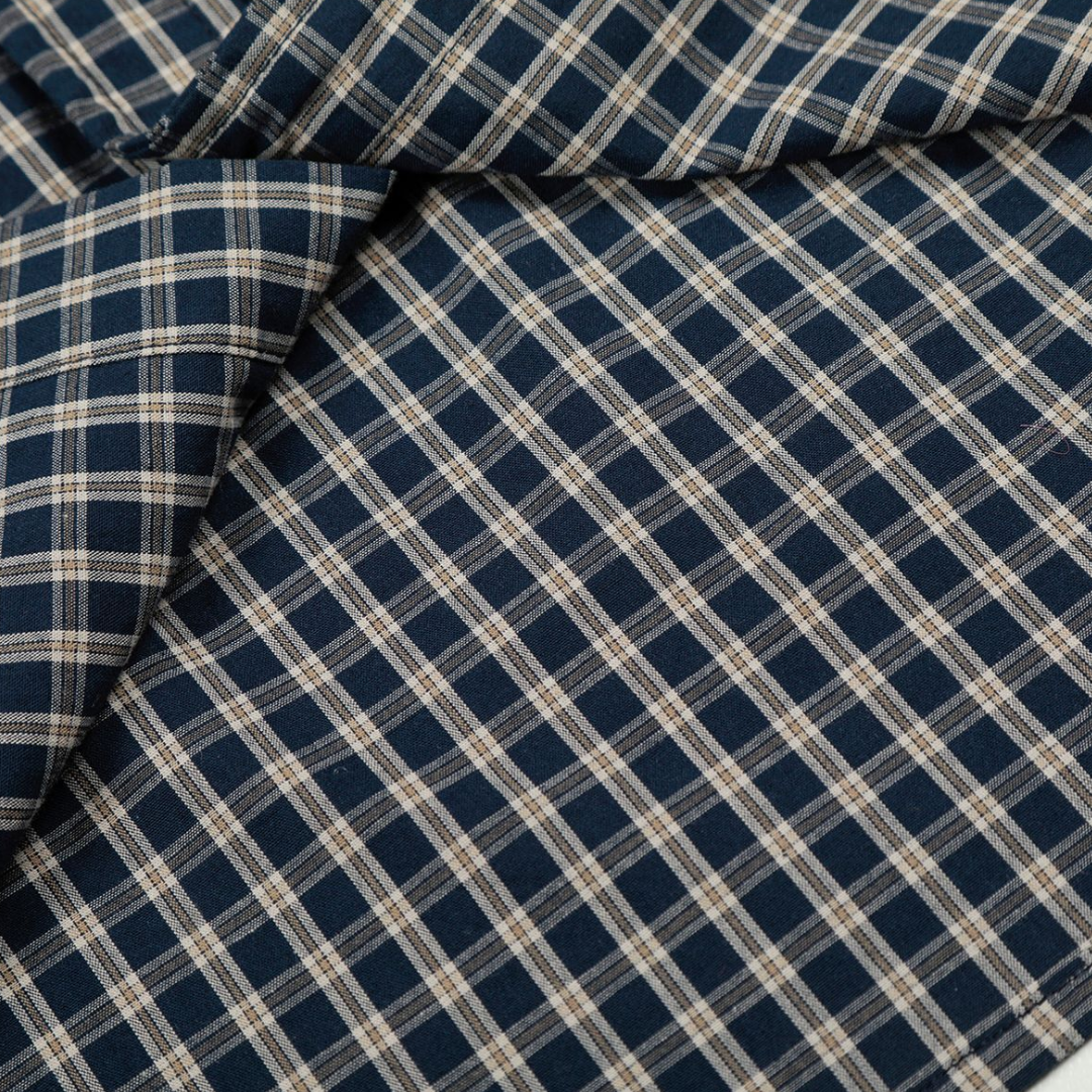 ネイビーチェック　レギュラーシャツ　N1040
