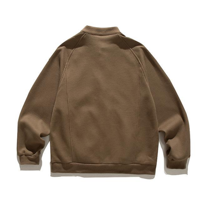 コットンポリ　ワッフル　クルーネックカーディガン　N1345