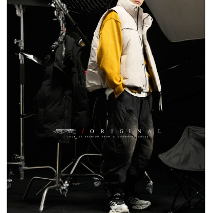 [YMORIGINAL] White Duck Down Fly Front Vest N870