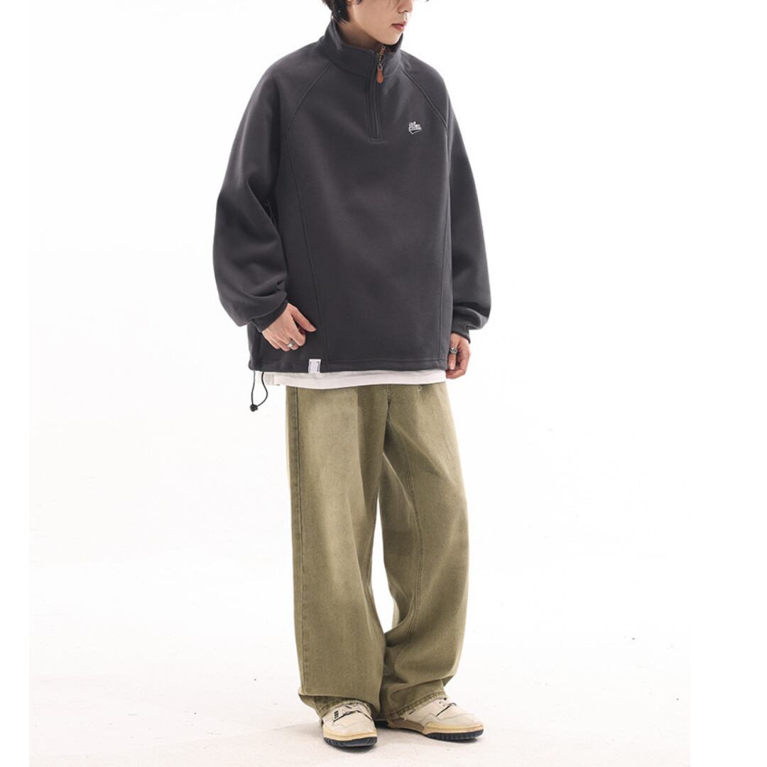 ワンポイントロゴ ハーフジップ スウェット　B570