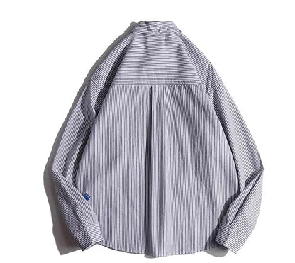 ロンドンストライプ　ワンポイント　シャツN303