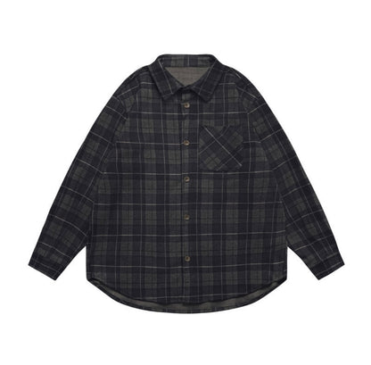 レーヨン混　フランネルチェック　シャツ　N907