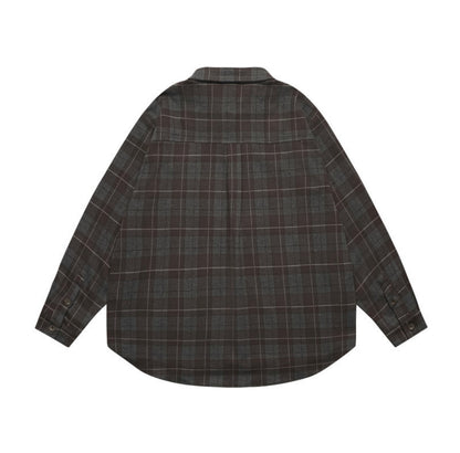 レーヨン混　フランネルチェック　シャツ　N907