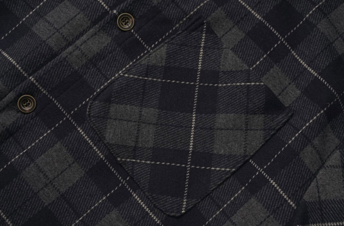レーヨン混　フランネルチェック　シャツ　N907
