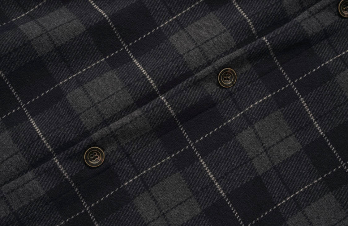 レーヨン混　フランネルチェック　シャツ　N907