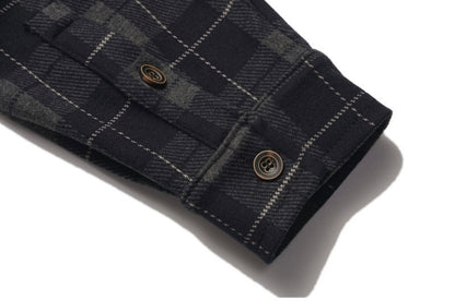 レーヨン混　フランネルチェック　シャツ　N907